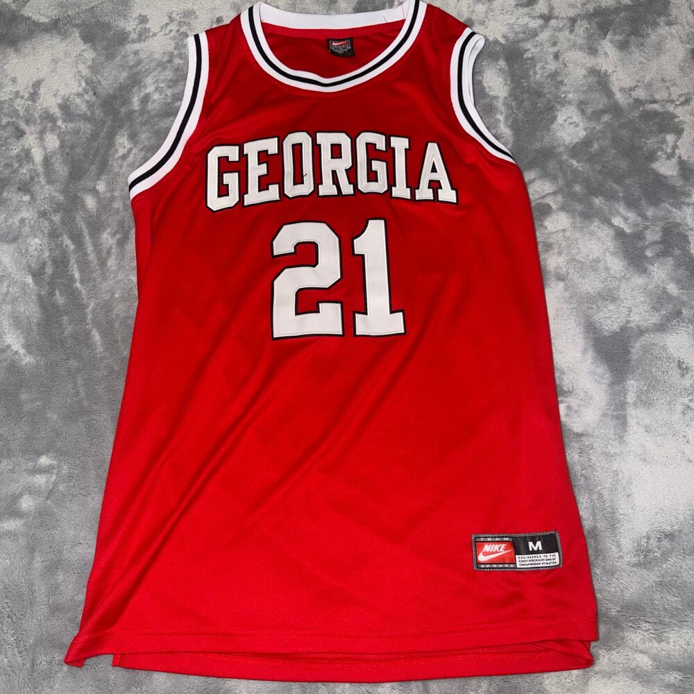 Nike Georgia Bulldogs Dominique Wilkins #21 Basketball Jersey Red Men's M